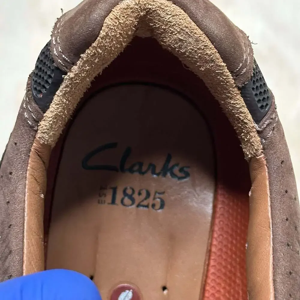 Clarks Unstructured Un.Bend Brown Leather Lace-Up Oxford Shoes size 11.5